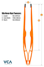 18in Never-Rust Aquarium Tweezers – Sunset Orange